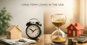 Visual comparison of long-term loans showing lower payments versus higher overall costs over time.